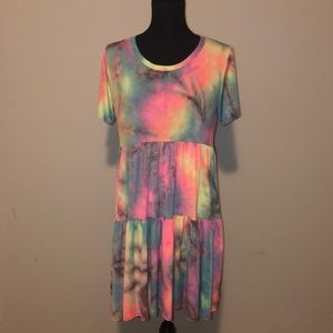 Never Worn, Oddi Tie Dye Tiered Dress Sz Large